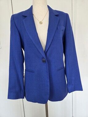 Petite Sophisticate Royal Blue Single-Button Blazer